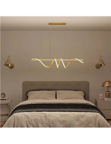 HOMCOM Pendant Light with 3 Colour Temperatures - Gold Tone