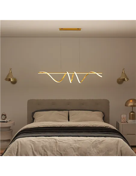 HOMCOM Pendant Light with 3 Colour Temperatures - Gold Tone