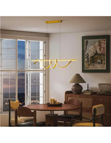 HOMCOM Pendant Light with 3 Colour Temperatures - Gold Tone