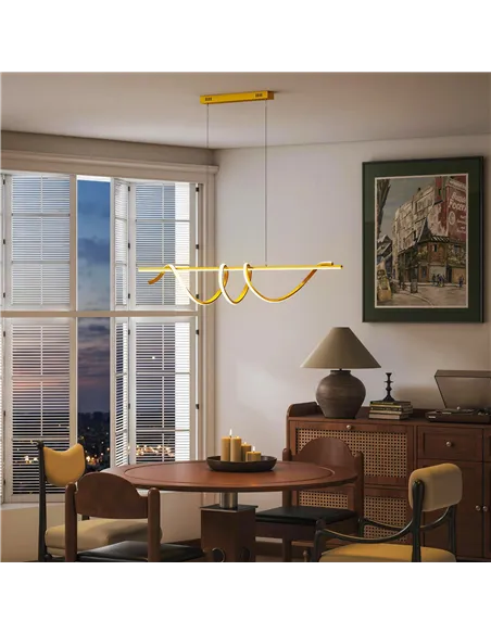 HOMCOM Pendant Light with 3 Colour Temperatures - Gold Tone