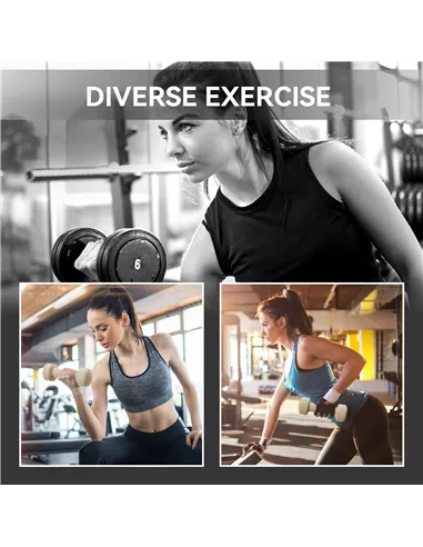 HOMCOM 10KG Dumbbells Set with Carry Case, Hand Weights for Women and Men Home Gym Weight Lifting Training, Pink, Purple, Grey, 