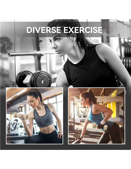 HOMCOM 10KG Dumbbells Set with Carry Case, Hand Weights for Women and Men Home Gym Weight Lifting Training, Pink, Purple, Grey, 