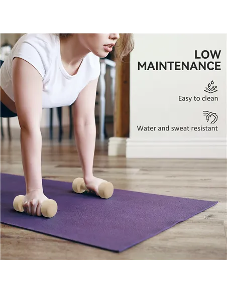 HOMCOM 10KG Dumbbells Set with Carry Case, Hand Weights for Women and Men Home Gym Weight Lifting Training, Pink, Purple, Grey, 