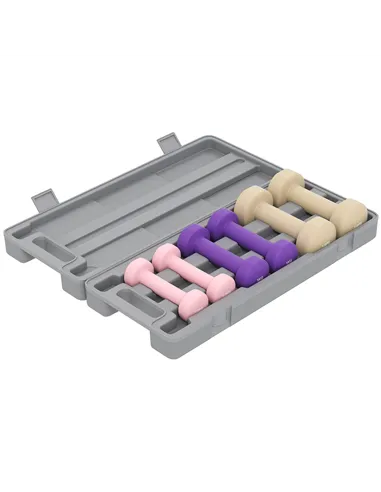 HOMCOM 6Kg Dumbbell Set, Fitness Weight Set for Men and Women, Home Gym Workout, Pink, Purple, Brown