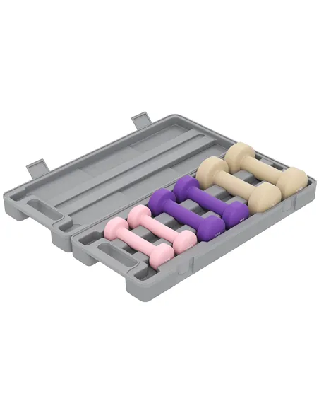 HOMCOM 6Kg Dumbbell Set, Fitness Weight Set for Men and Women, Home Gym Workout, Pink, Purple, Brown