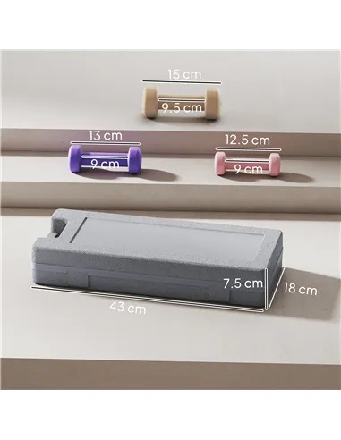 HOMCOM 6Kg Dumbbell Set, Fitness Weight Set for Men and Women, Home Gym Workout, Pink, Purple, Brown