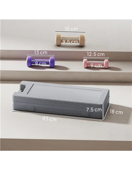 HOMCOM 6Kg Dumbbell Set, Fitness Weight Set for Men and Women, Home Gym Workout, Pink, Purple, Brown