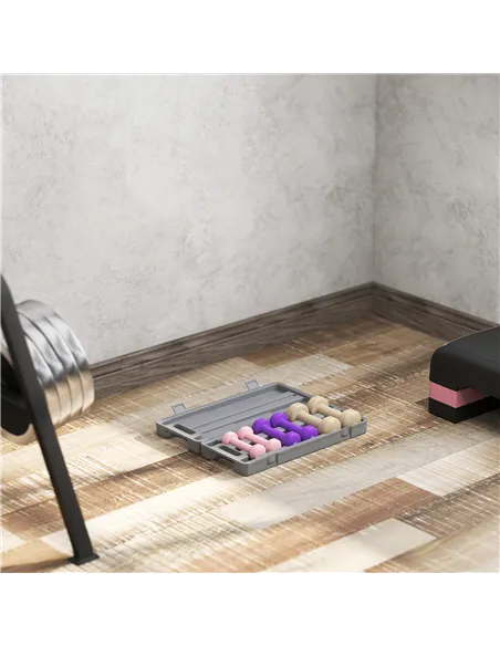 HOMCOM 6Kg Dumbbell Set, Fitness Weight Set for Men and Women, Home Gym Workout, Pink, Purple, Brown