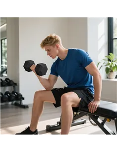 HOMCOM 2x15KG Rubber Hex Dumbbell Portable Hand Weights Dumbbell Home Gym 2