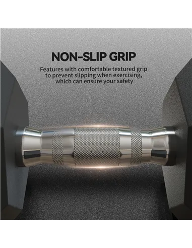 HOMCOM 2x15KG Rubber Hex Dumbbell Portable Hand Weights Dumbbell Home Gym