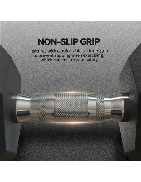 HOMCOM 2x15KG Rubber Hex Dumbbell Portable Hand Weights Dumbbell Home Gym