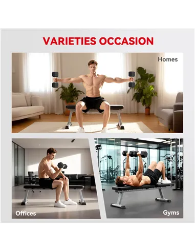 HOMCOM 2x20KG Rubber Hex Dumbbell Portable Hand Weights Dumbbell Home Gym