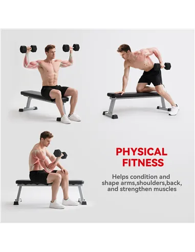 HOMCOM 2x20KG Rubber Hex Dumbbell Portable Hand Weights Dumbbell Home Gym