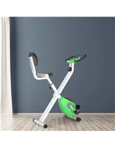 HOMCOM Folding Exercise Bike, Fitness Bicycle Indoor Trainer, 8-Level Magnetic Resistance Adjustable, with LCD Monitor, Pulse Se 2