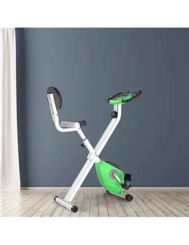 HOMCOM Folding Exercise Bike, Fitness Bicycle Indoor Trainer, 8-Level Magnetic Resistance Adjustable, with LCD Monitor, Pulse Se