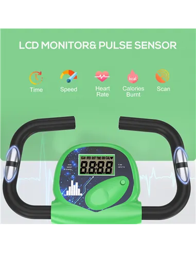 HOMCOM Folding Exercise Bike, Fitness Bicycle Indoor Trainer, 8-Level Magnetic Resistance Adjustable, with LCD Monitor, Pulse Se