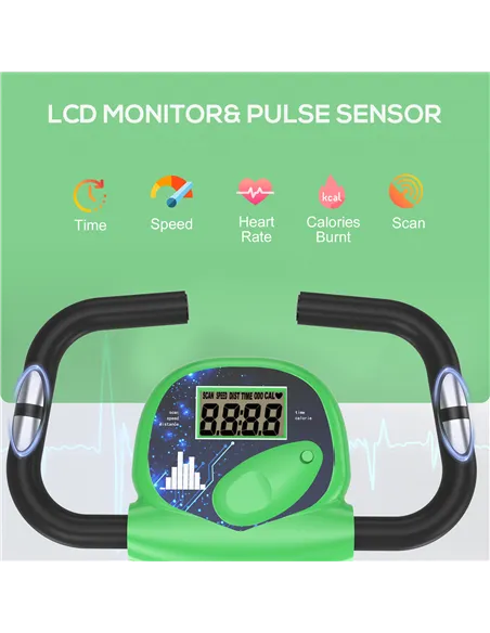 HOMCOM Folding Exercise Bike, Fitness Bicycle Indoor Trainer, 8-Level Magnetic Resistance Adjustable, with LCD Monitor, Pulse Se