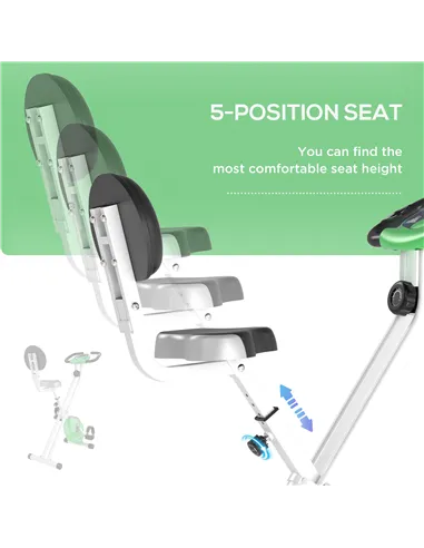 HOMCOM Folding Exercise Bike, Fitness Bicycle Indoor Trainer, 8-Level Magnetic Resistance Adjustable, with LCD Monitor, Pulse Se