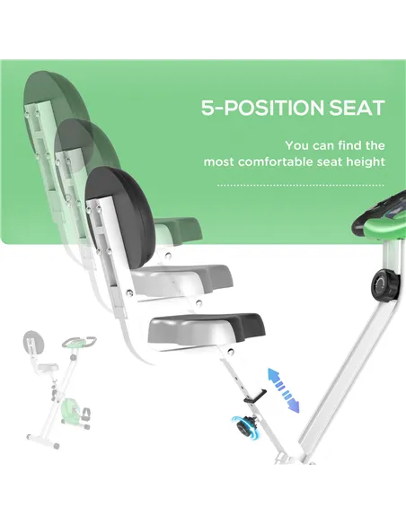 HOMCOM Folding Exercise Bike, Fitness Bicycle Indoor Trainer, 8-Level Magnetic Resistance Adjustable, with LCD Monitor, Pulse Se