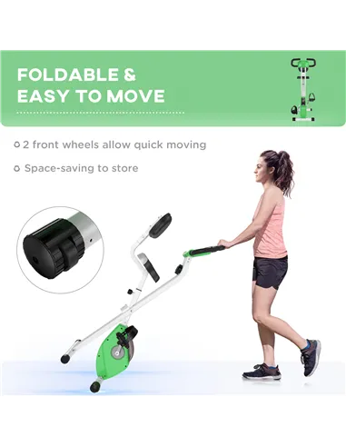 HOMCOM Folding Exercise Bike, Fitness Bicycle Indoor Trainer, 8-Level Magnetic Resistance Adjustable, with LCD Monitor, Pulse Se