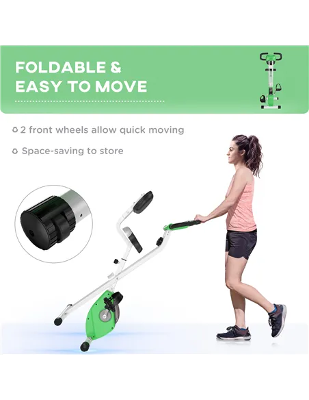 HOMCOM Folding Exercise Bike, Fitness Bicycle Indoor Trainer, 8-Level Magnetic Resistance Adjustable, with LCD Monitor, Pulse Se