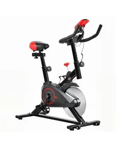 HOMCOM Indoor Upright Exercise Bike Machine, with Adjustable Seat, Resistance, Handlebar, LCD Display