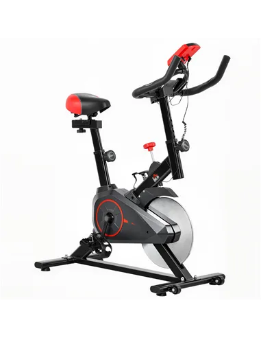 HOMCOM Indoor Upright Exercise Bike Machine, with Adjustable Seat, Resistance, Handlebar, LCD Display