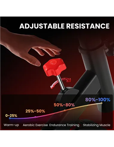 HOMCOM Indoor Upright Exercise Bike Machine, with Adjustable Seat, Resistance, Handlebar, LCD Display