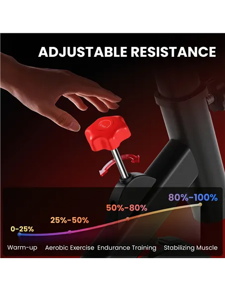 HOMCOM Indoor Upright Exercise Bike Machine, with Adjustable Seat, Resistance, Handlebar, LCD Display