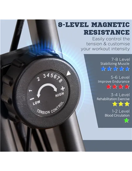 HOMCOM 2-in-1 Folding Exercise Bike with 8-Level Magnetic Resistance, Arm Resistance Band, Pulse Sensor, Green