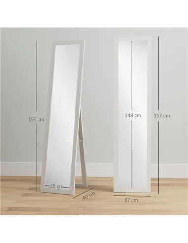 HOMCOM 37 x 157 cm Full Length Mirror - White