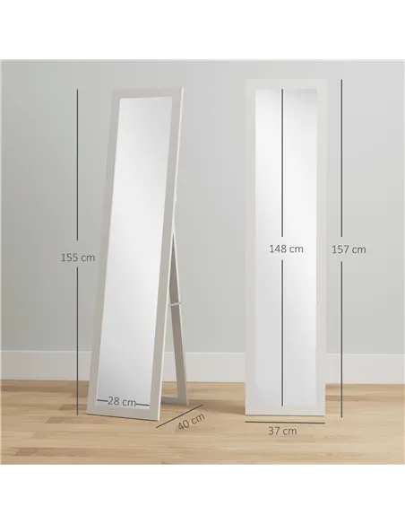 HOMCOM 37 x 157 cm Full Length Mirror - White