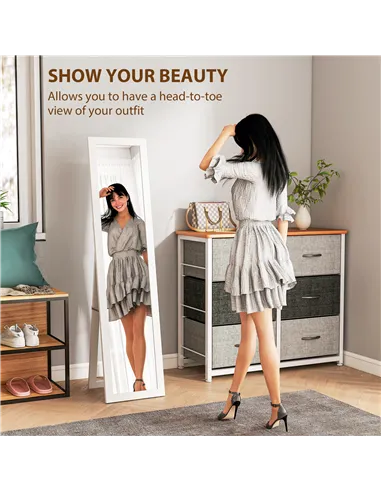 HOMCOM 37 x 157 cm Full Length Mirror - White