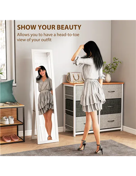 HOMCOM 37 x 157 cm Full Length Mirror - White