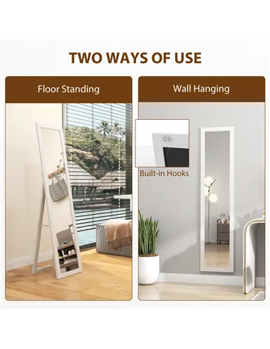 HOMCOM 37 x 157 cm Full Length Mirror - White