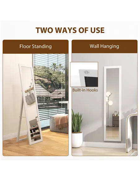 HOMCOM 37 x 157 cm Full Length Mirror - White