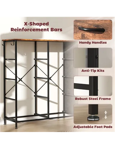 HOMCOM Chest of Eight Fabric Drawers - Rustic Brown