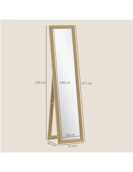 HOMCOM 37 x 157 cm Full Length Mirror - Natural
