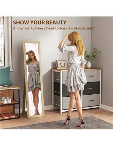 HOMCOM 37 x 157 cm Full Length Mirror - Natural