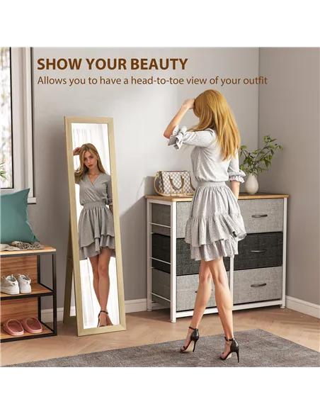 HOMCOM 37 x 157 cm Full Length Mirror - Natural