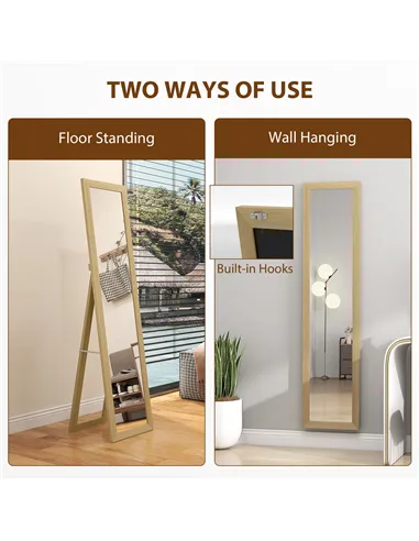 HOMCOM 37 x 157 cm Full Length Mirror - Natural