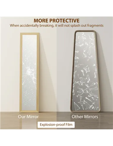 HOMCOM 37 x 157 cm Full Length Mirror - Natural