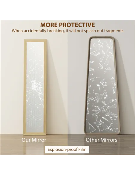 HOMCOM 37 x 157 cm Full Length Mirror - Natural