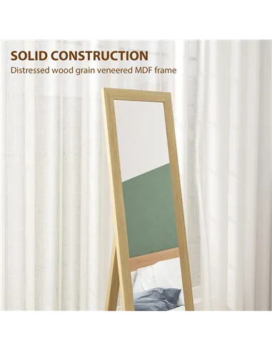 HOMCOM 37 x 157 cm Full Length Mirror - Natural