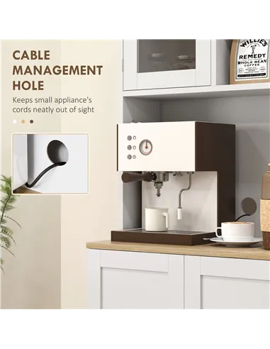 HOMCOM Two-Part Kitchen Storage Cabinet - White