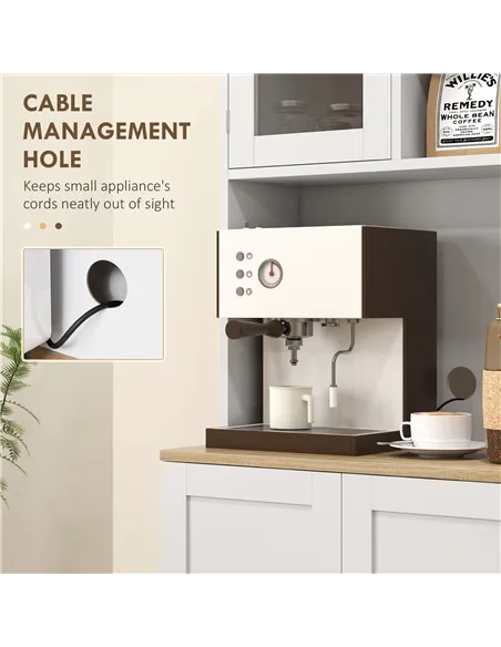 HOMCOM Two-Part Kitchen Storage Cabinet - White