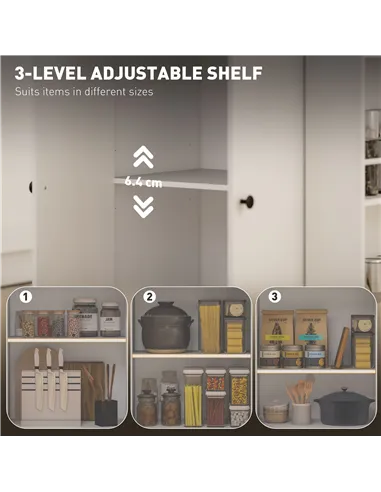 HOMCOM Rolling Kitchen Island with 3-Tier Spice Rack, Kitchen Storage Cart with Drawer and Towel Rack, White