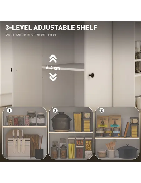 HOMCOM Rolling Kitchen Island with 3-Tier Spice Rack, Kitchen Storage Cart with Drawer and Towel Rack, White