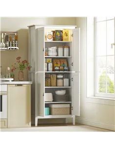 HOMCOM 176.5 cm Tall Pantry Cupboard with Motion Sensor LED Light - White 2