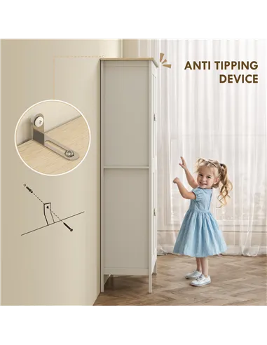 HOMCOM 176.5 cm Tall Pantry Cupboard with Motion Sensor LED Light - White